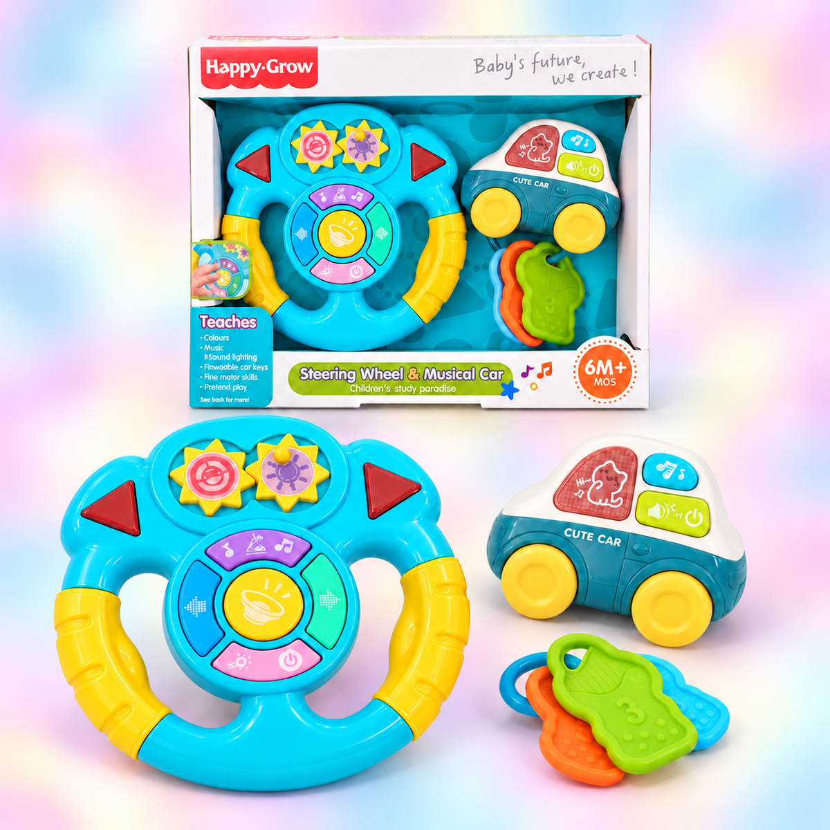 Musical Steering Wheel Car – Baby Interactive Driving Toy