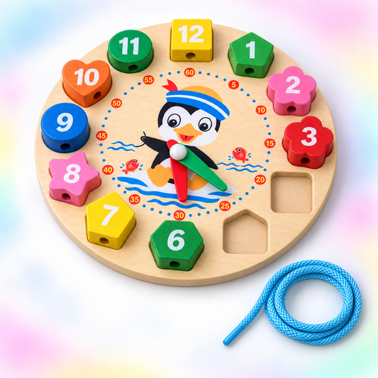 Wooden Clock Shape Puzzle