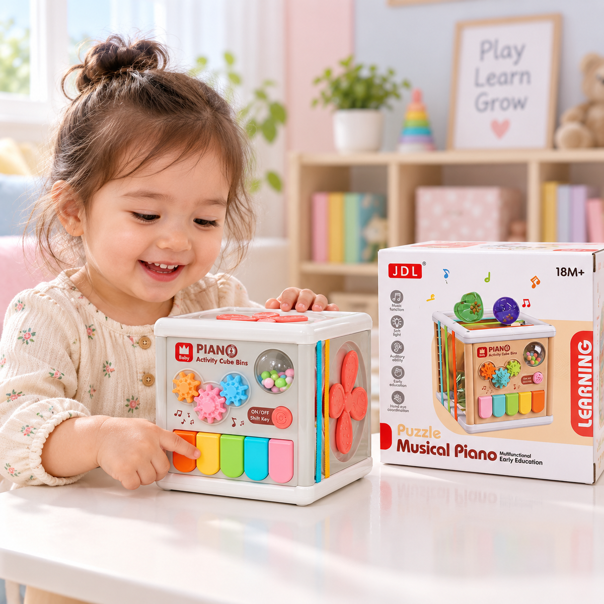 Multifunctional Musical Piano Activity Cube