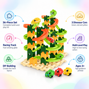 Dinosaurs Racing Track – DIY Building Block Track Set