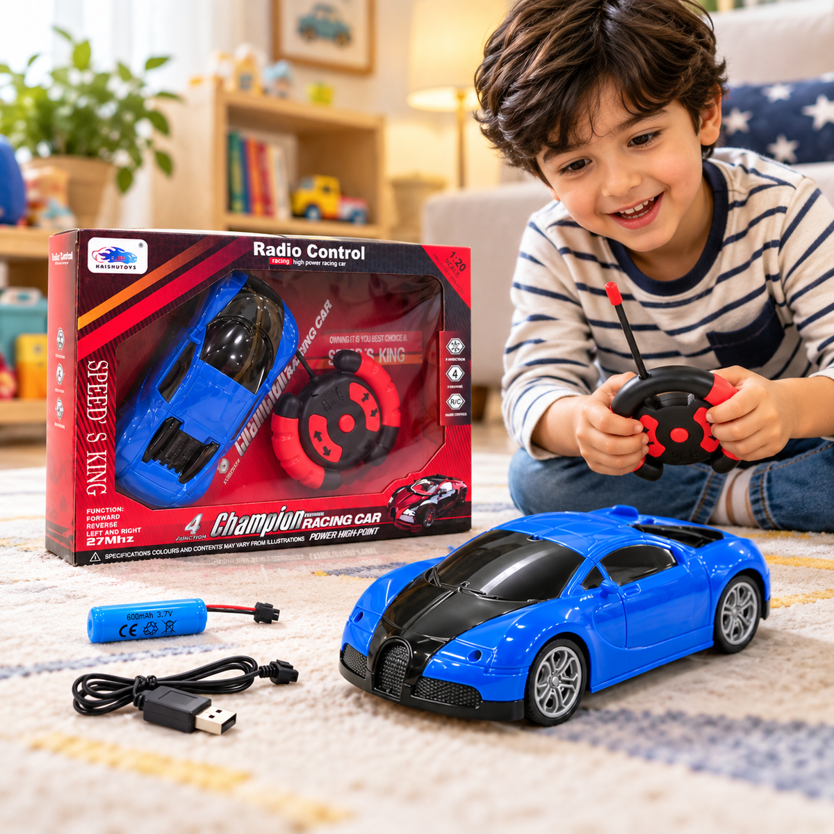 Remote Control Racing Car for Kids – 1:20 Scale 27MHz RC Sports Car
