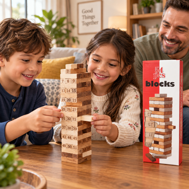 Wooden Stacking Tower Blocks – 54 Pieces