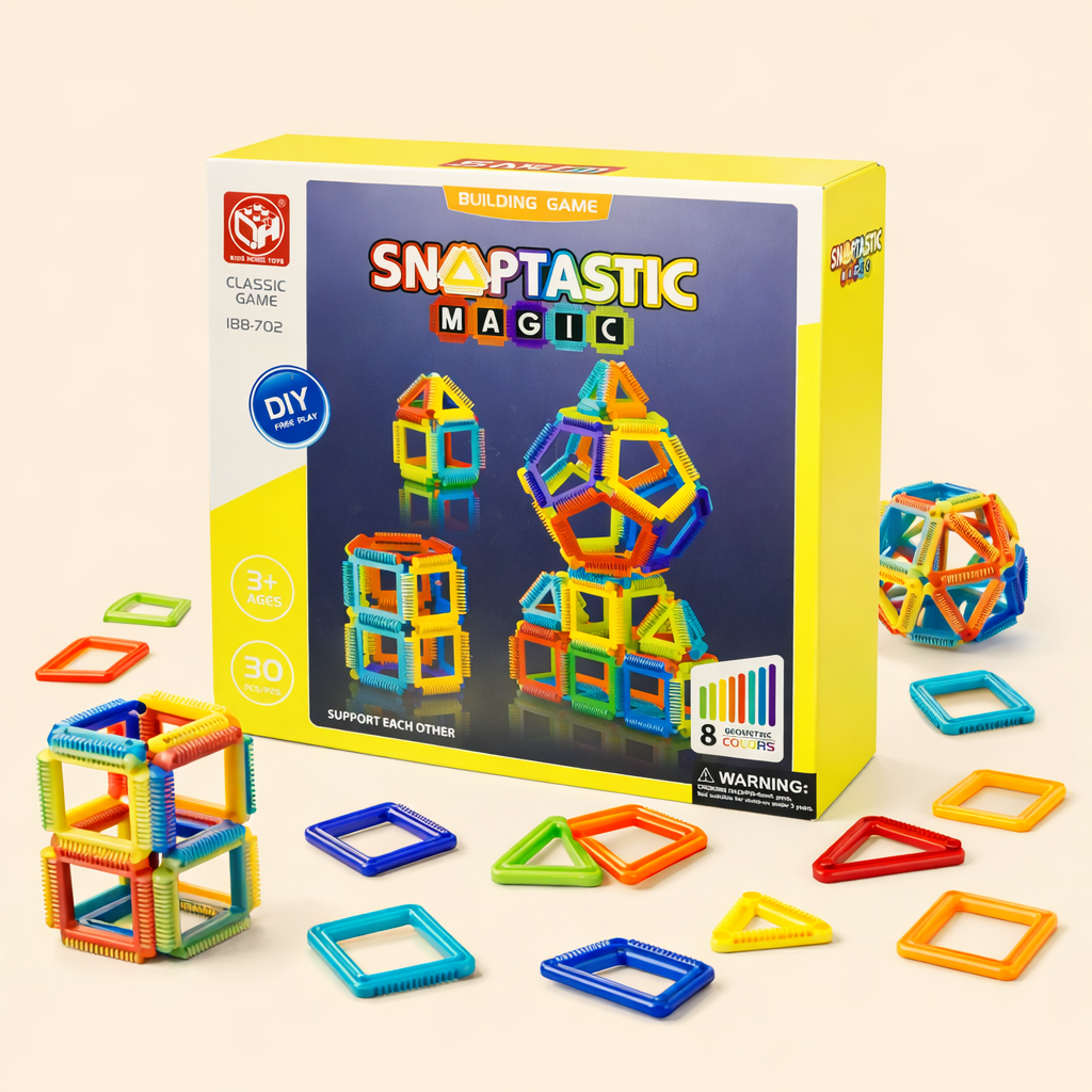 Snaptastic Magnetic Building Tiles Set – Creative STEM Construction Toy for Kids