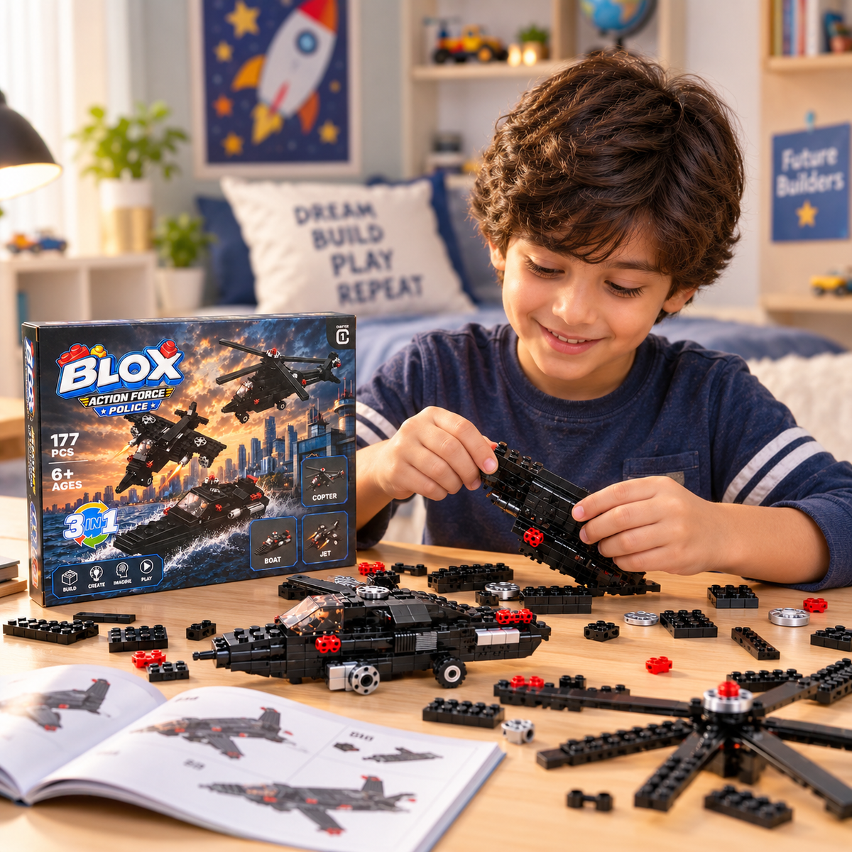 BLOX Action Force Police 3-in-1 Building Blocks Set