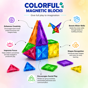 Colorful Magnetic Building Blocks (16 Pieces)