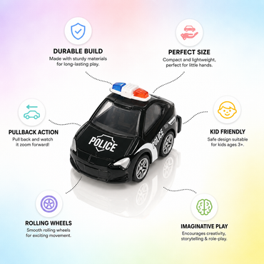 Die-Cast Mini Police Car – Pull-Back Toy