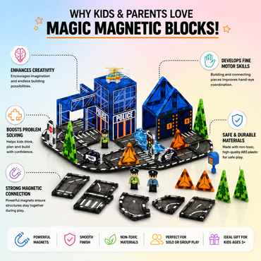 Magic Magnetic Blocks - Police Station (49 Pieces)