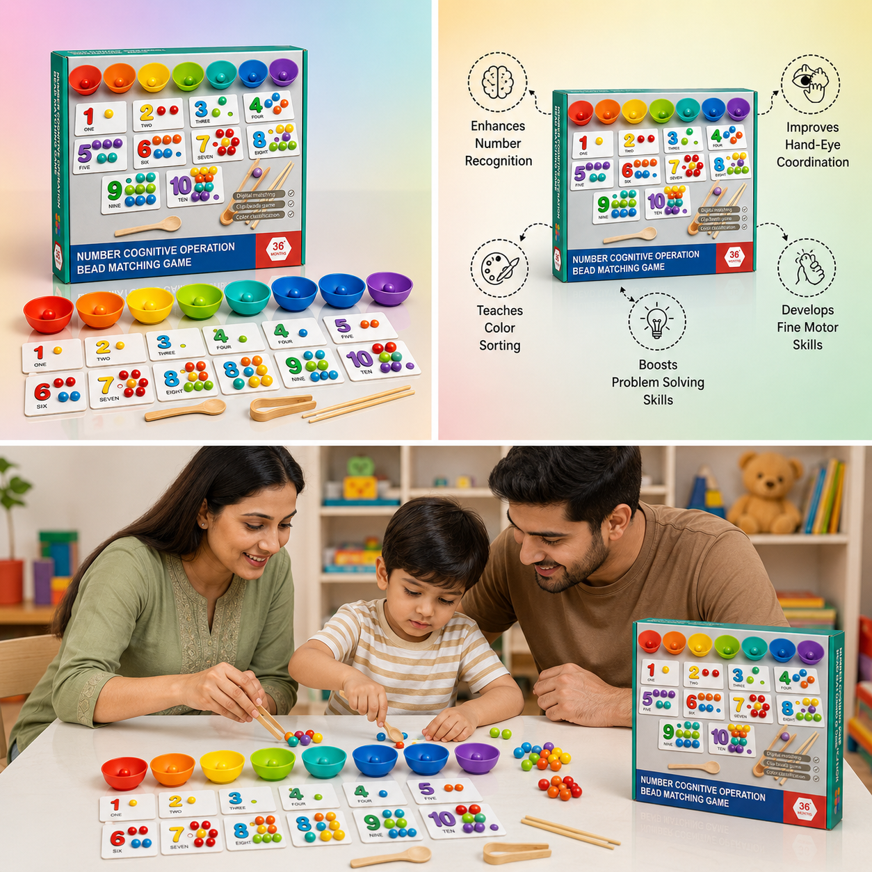 Number Cognitive Operation Bead Matching Game