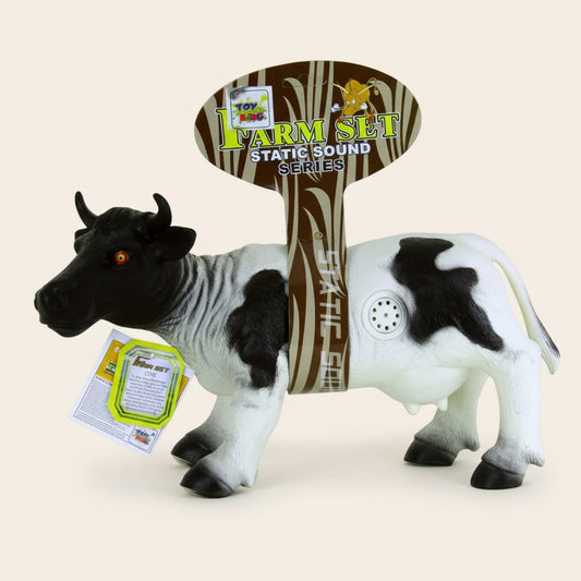 Soft Rubber Farm Cow Action Figure with Sound