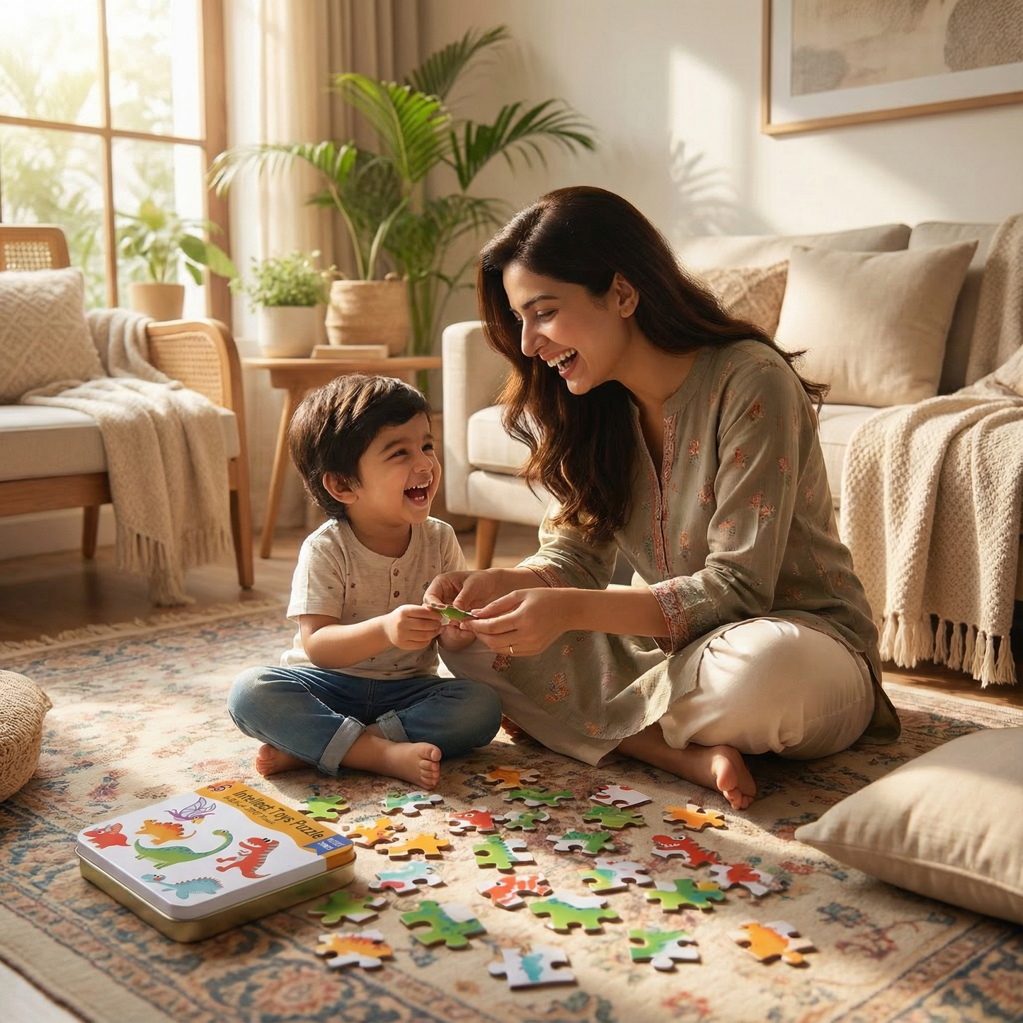 Intellect Toys Dinosaur Puzzle in a Tin