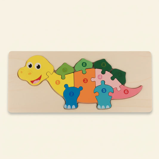 Wooden Dinosaur Number Puzzle