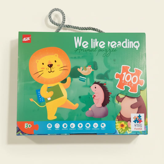 We Like Reading 100 Piece Animal Puzzle for Kids