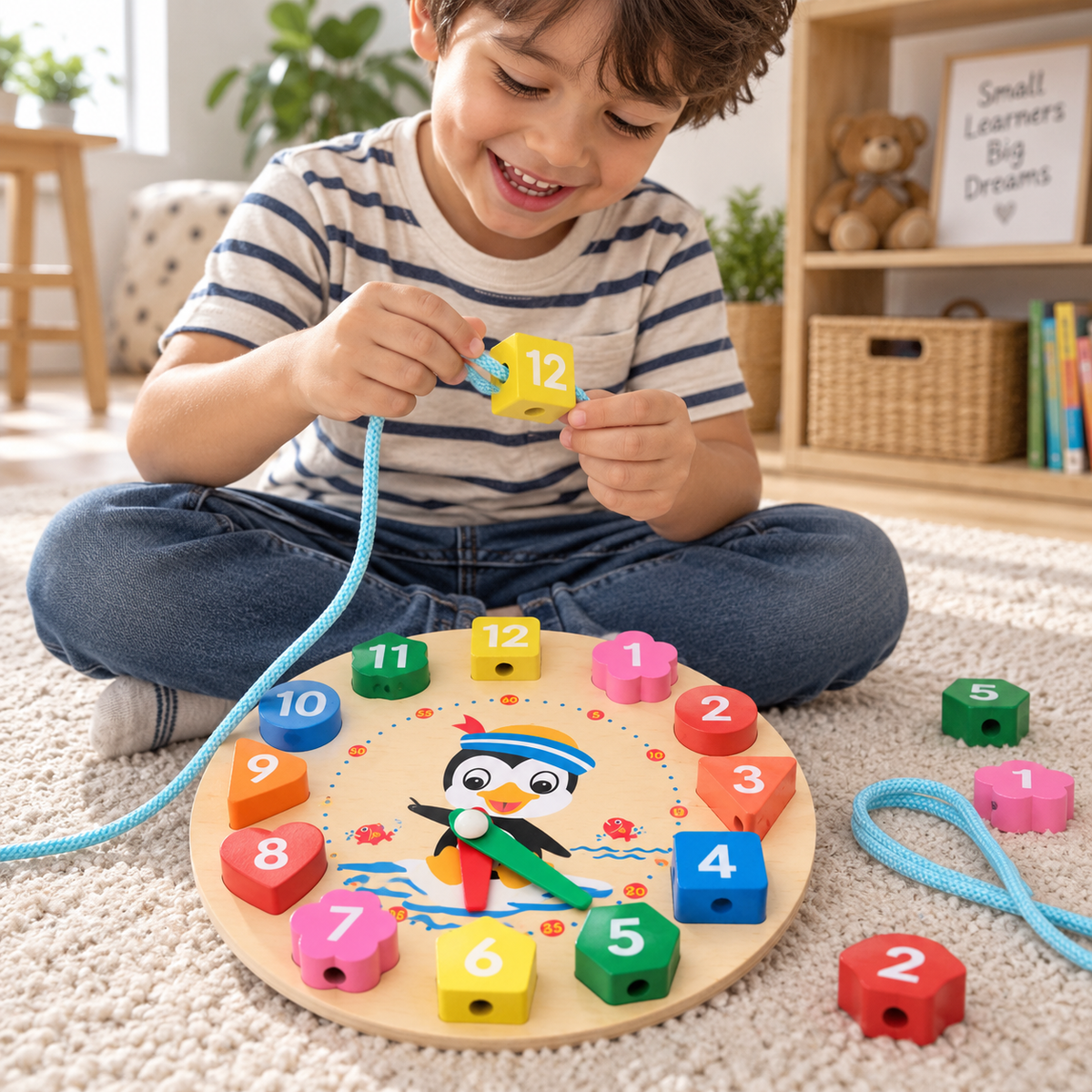 Wooden Clock Shape Puzzle