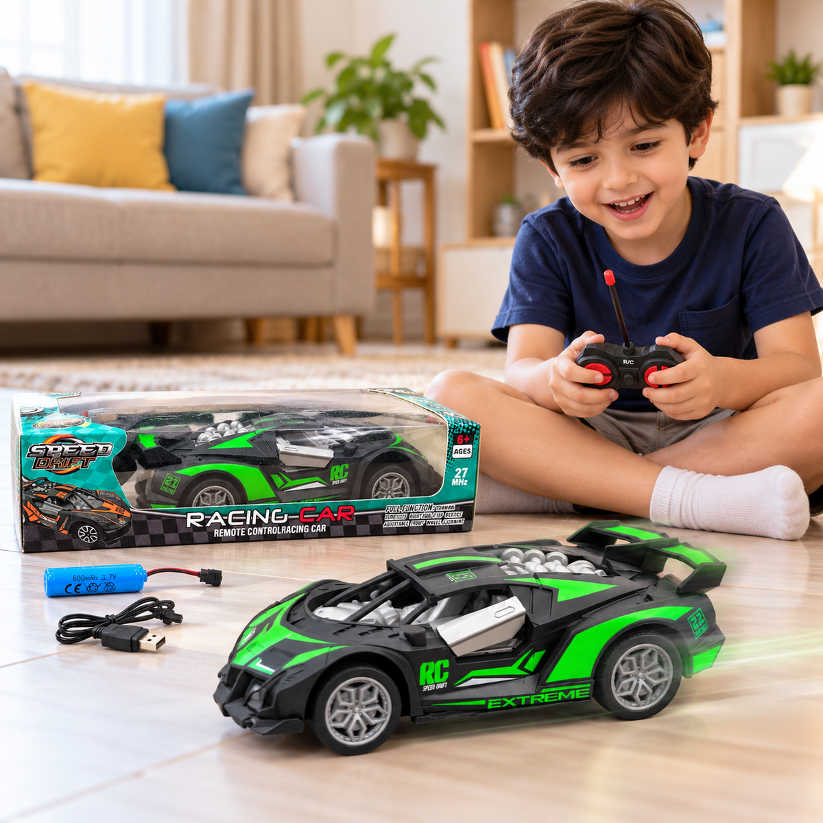 Speed Drift RC Racing Car for Kids-| Rechargeable Remote Control Car