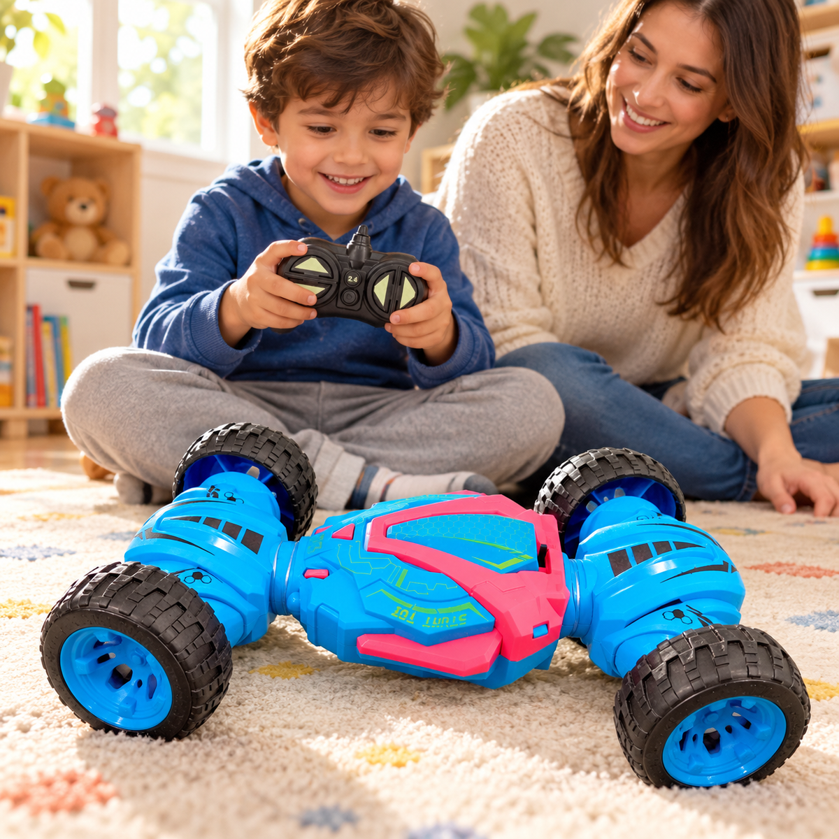 Stunt Racing Remote Control Car – 2.4G 4WD RC Stunt Car with Lights