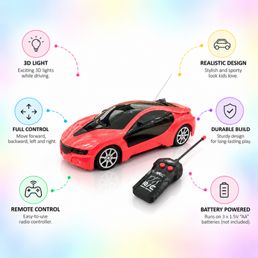 1:20 Remote Control Sports Car for Kids - 3D Light RC Car