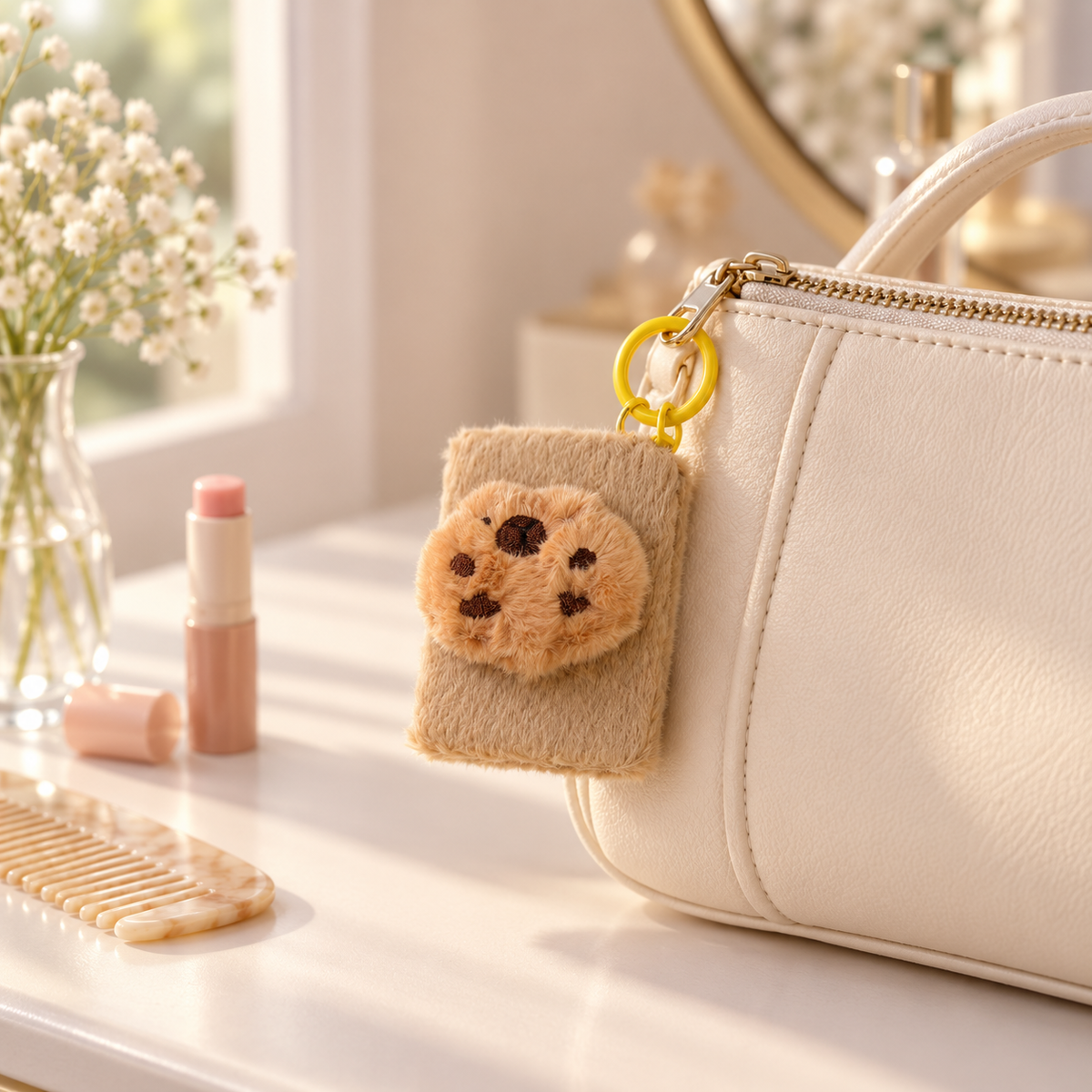 Plush Pocket Mirror Keychain