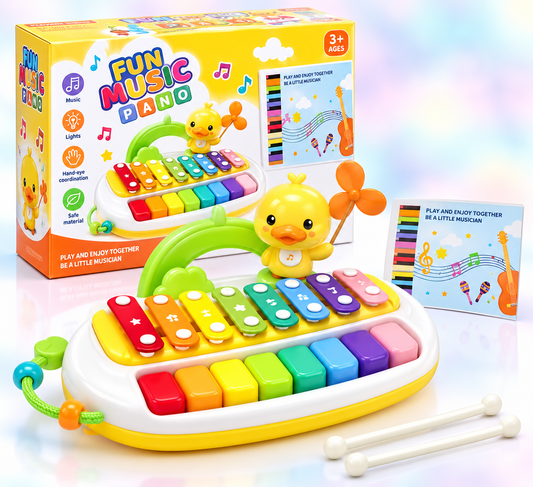 2-in-1 Fun Music Piano & Xylophone Learning Toy with Lights