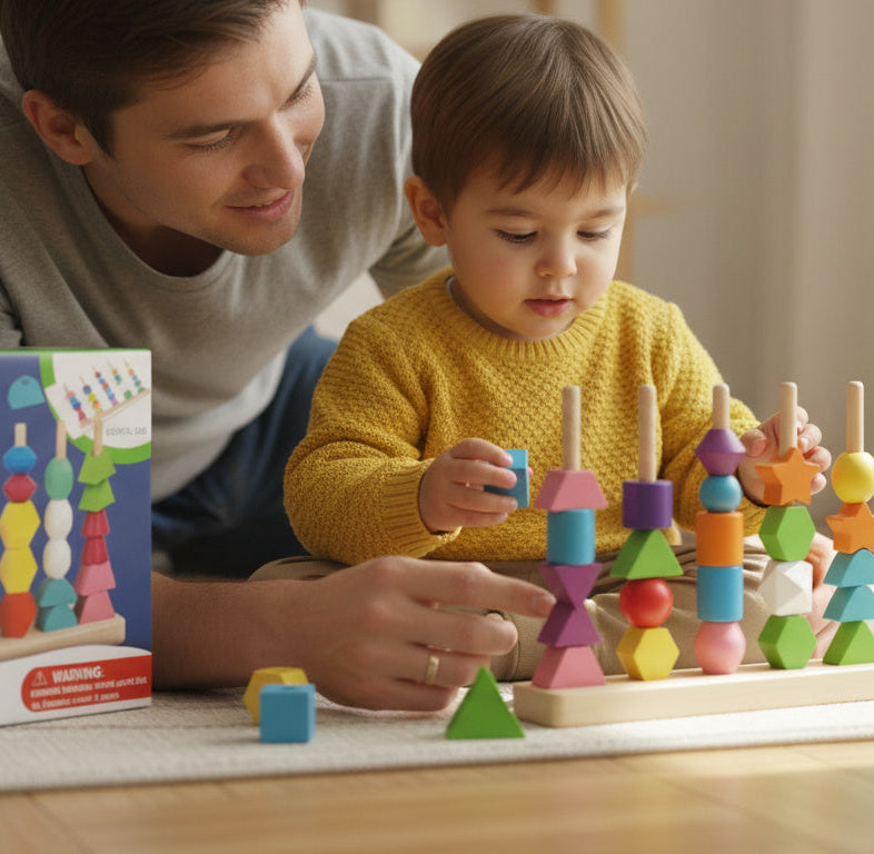 Five Pillars Wooden Spelling Game