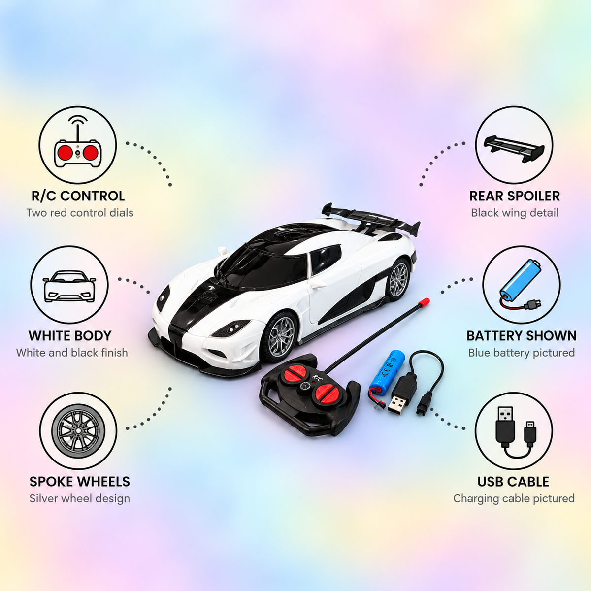Remote Control High-Speed Racing Car for Kids – Rechargeable RC Sports Car