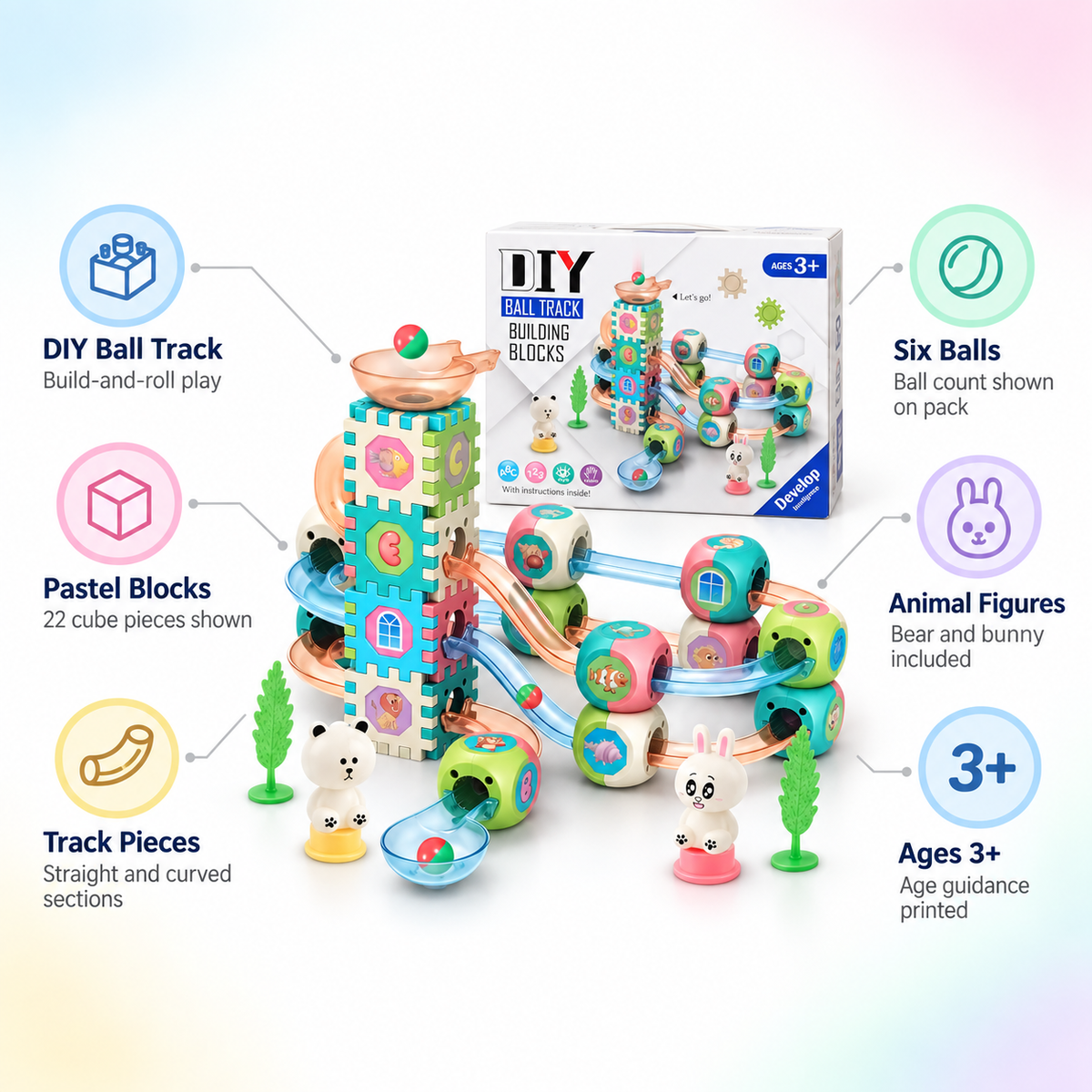 DIY Ball Track Building Blocks Construction Set