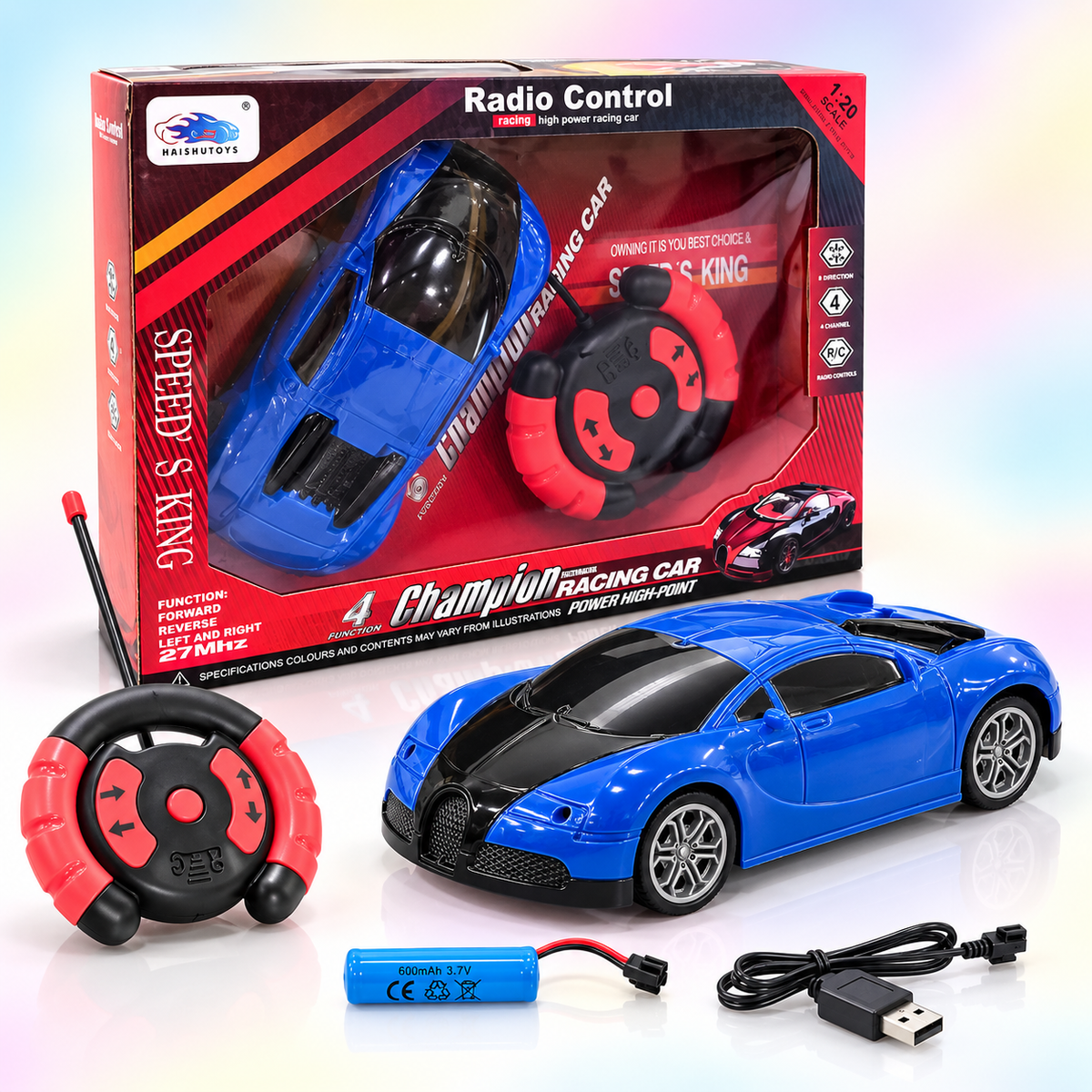 Remote Control Racing Car for Kids – 1:20 Scale 27MHz RC Sports Car