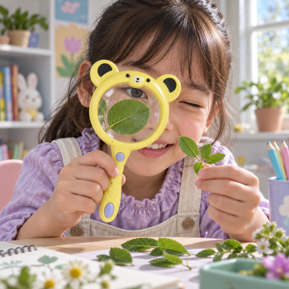 Cute Bear Magnifying Glass for Kids