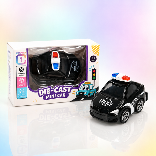 Die-Cast Mini Police Car – Pull-Back Toy