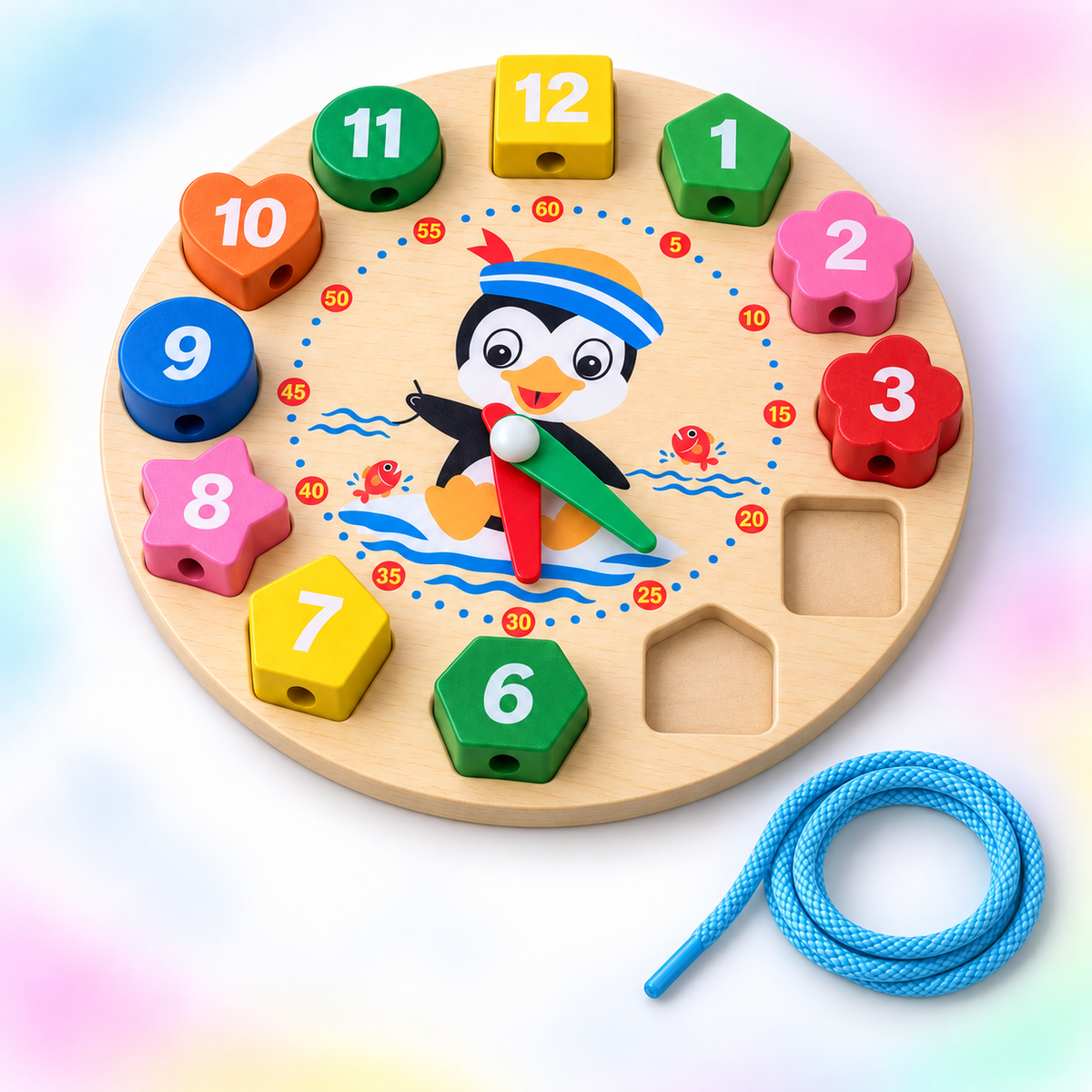 Wooden Clock Shape Puzzle