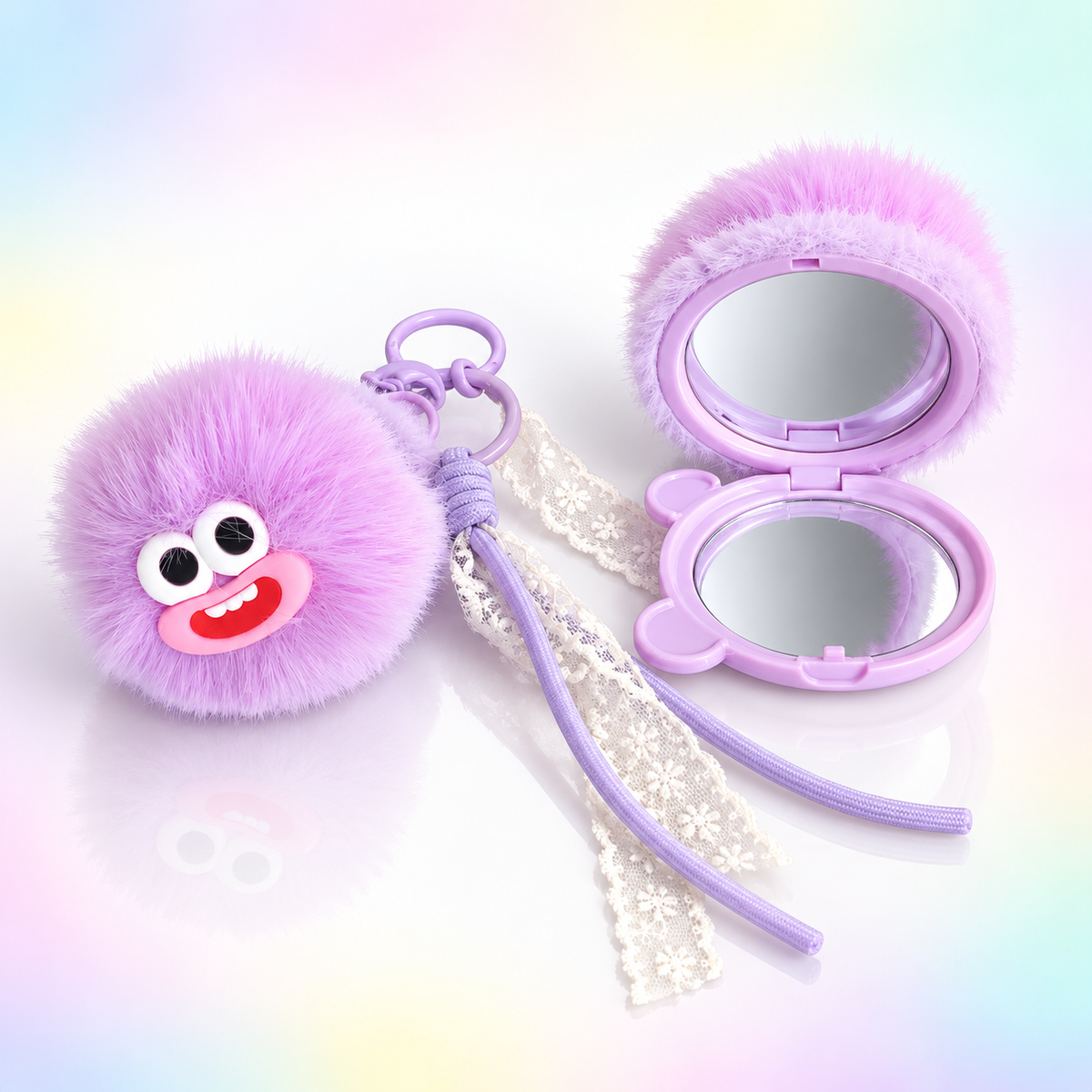 Plush Pocket Mirror Keychain