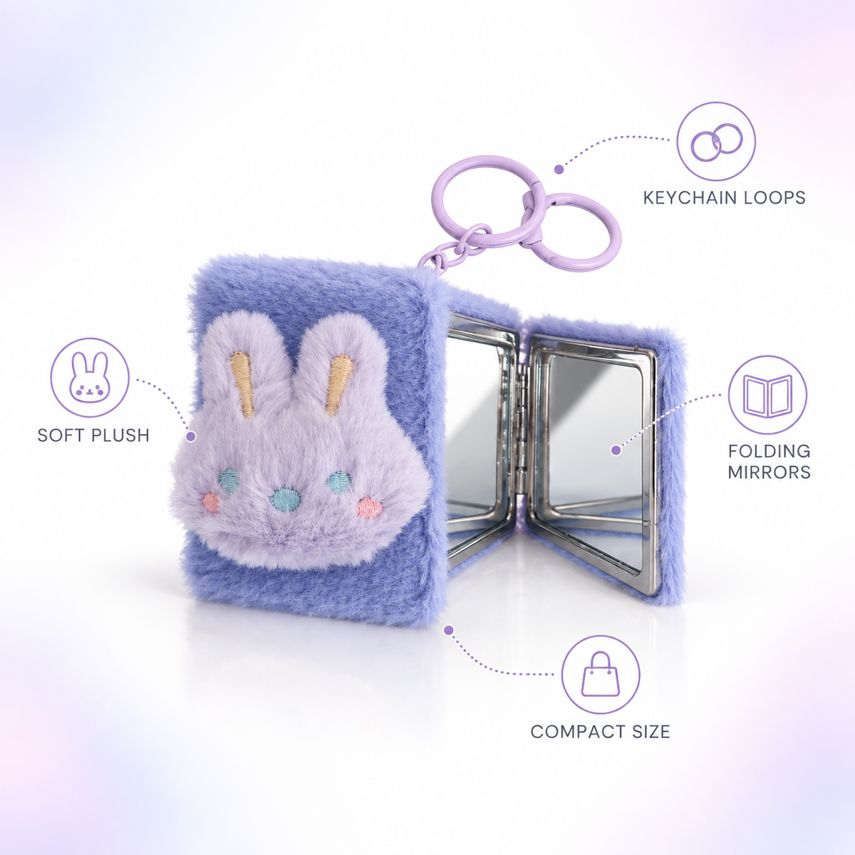 Plush Pocket Mirror Keychain