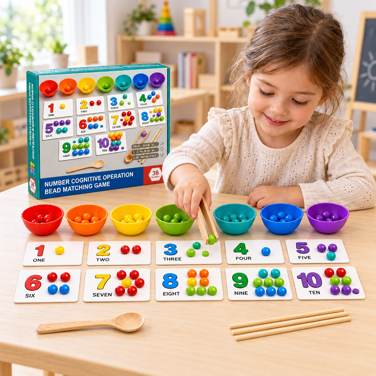 Number Cognitive Operation Bead Matching Game