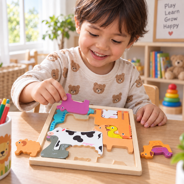 Wooden Square Animal Puzzle