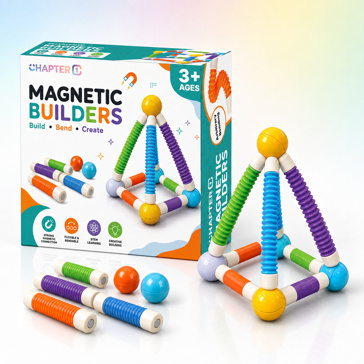 Magnetic Builder Flexible Sticks (18Pcs)