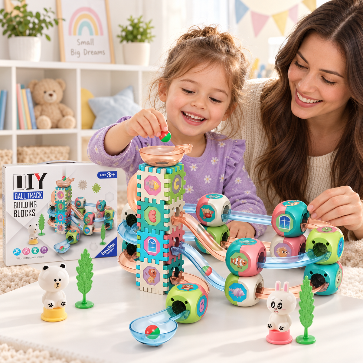 DIY Ball Track Building Blocks Construction Set