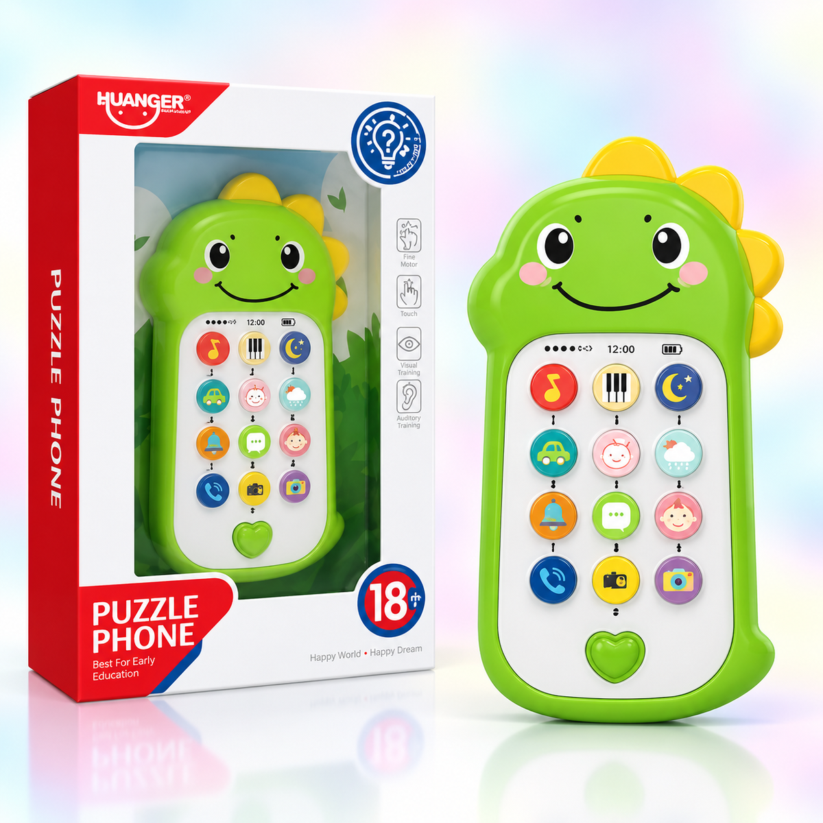 Huanger Puzzle Phone – Interactive Music & Learning Toy with Lights