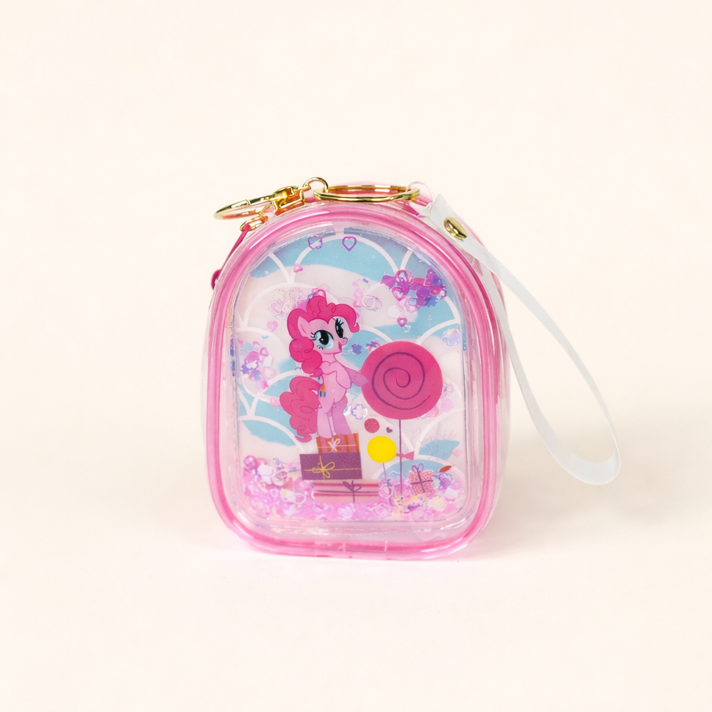 Sensory Glitter Mini Backpack Keychain Toy