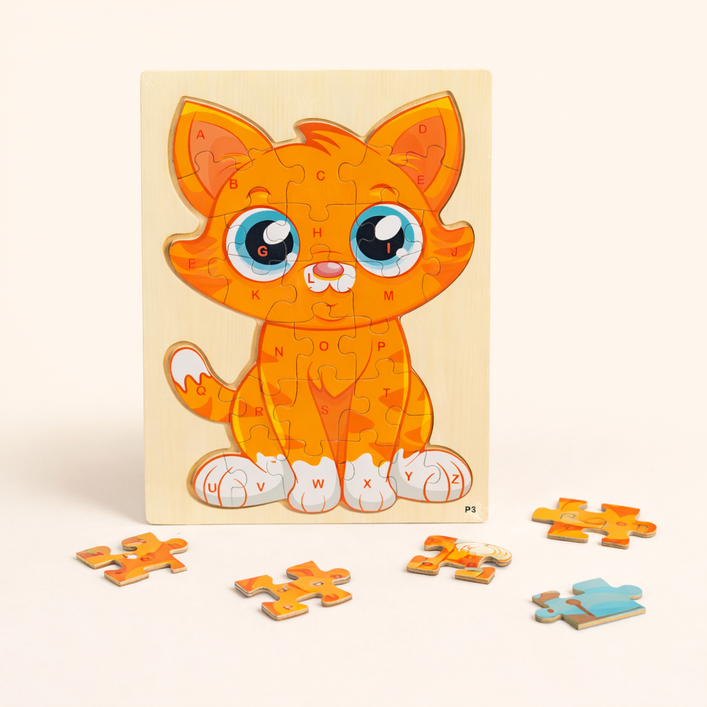Alphabetic Jigsaw Puzzle Cat