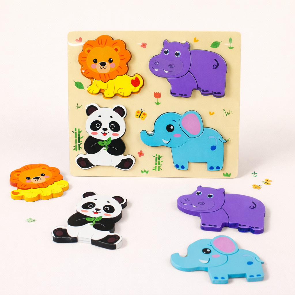 4 in 1 3D Block Puzzle Wild Animals