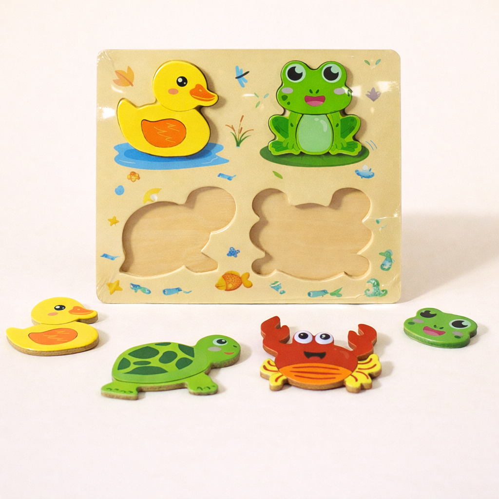 4 in 1 3D Block Puzzle Pond Animals