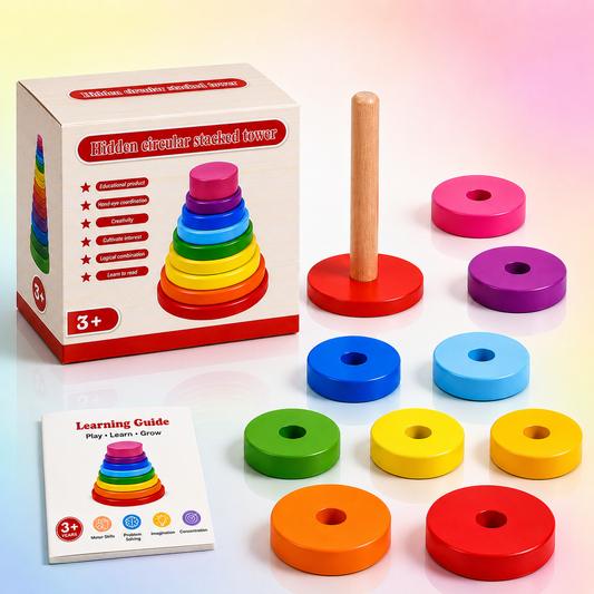 Circular Rainbow Stacked Tower