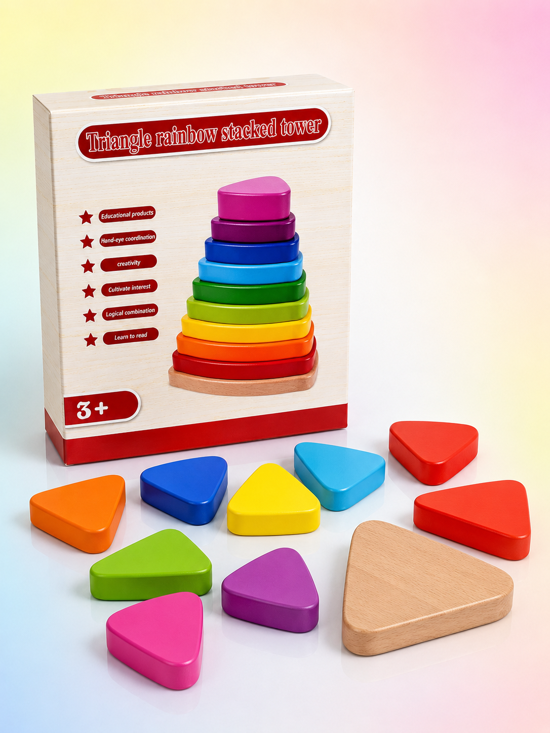 Triangle Rainbow Stacked Tower