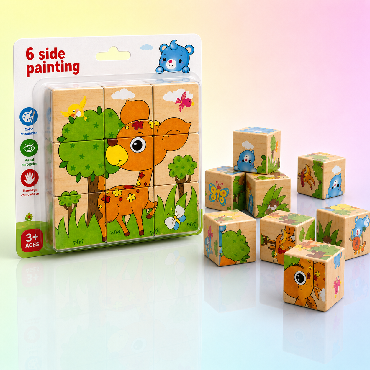 6-Side Wooden Cube Puzzle