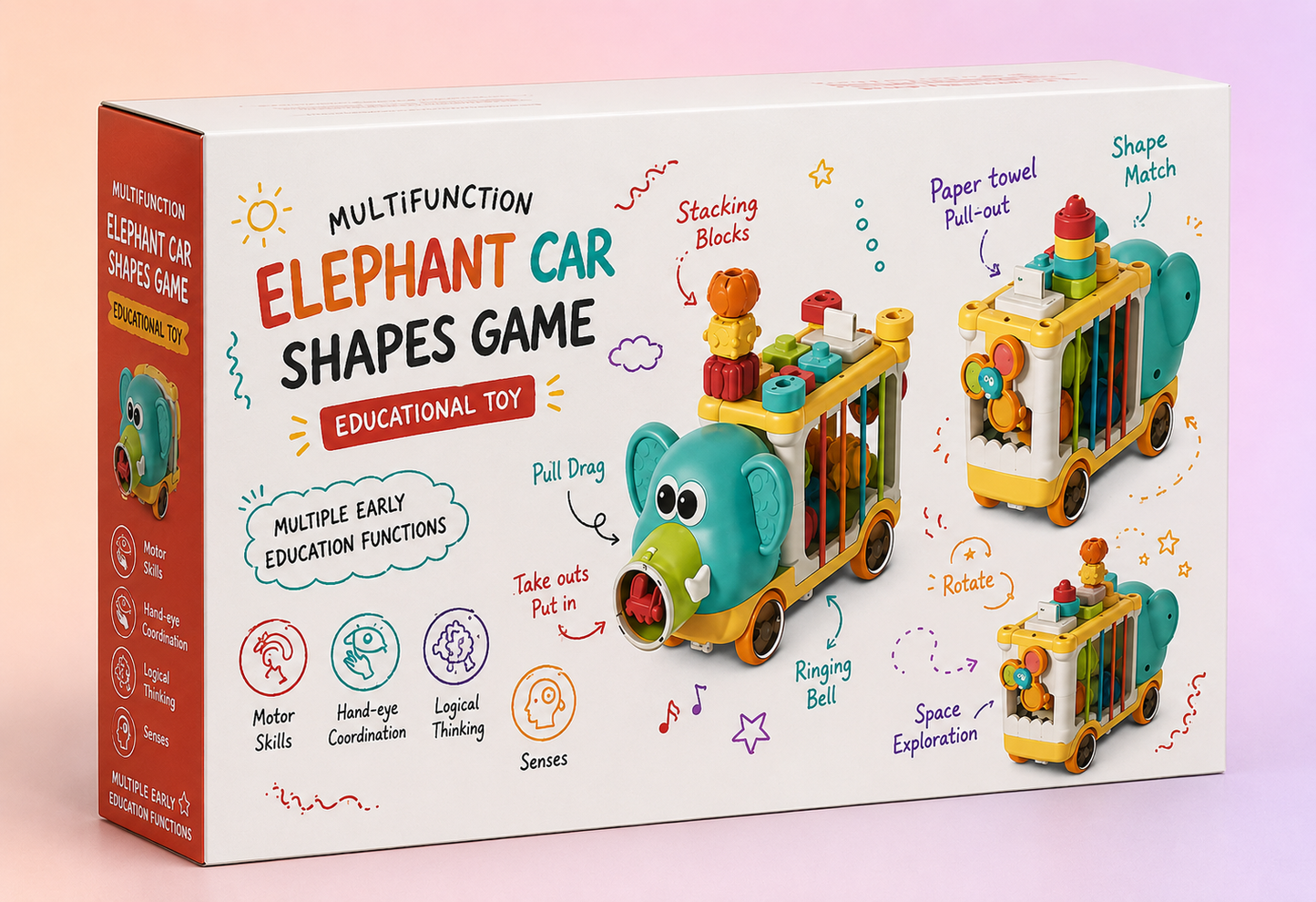 Multifunction Elephant Car Shapes Game