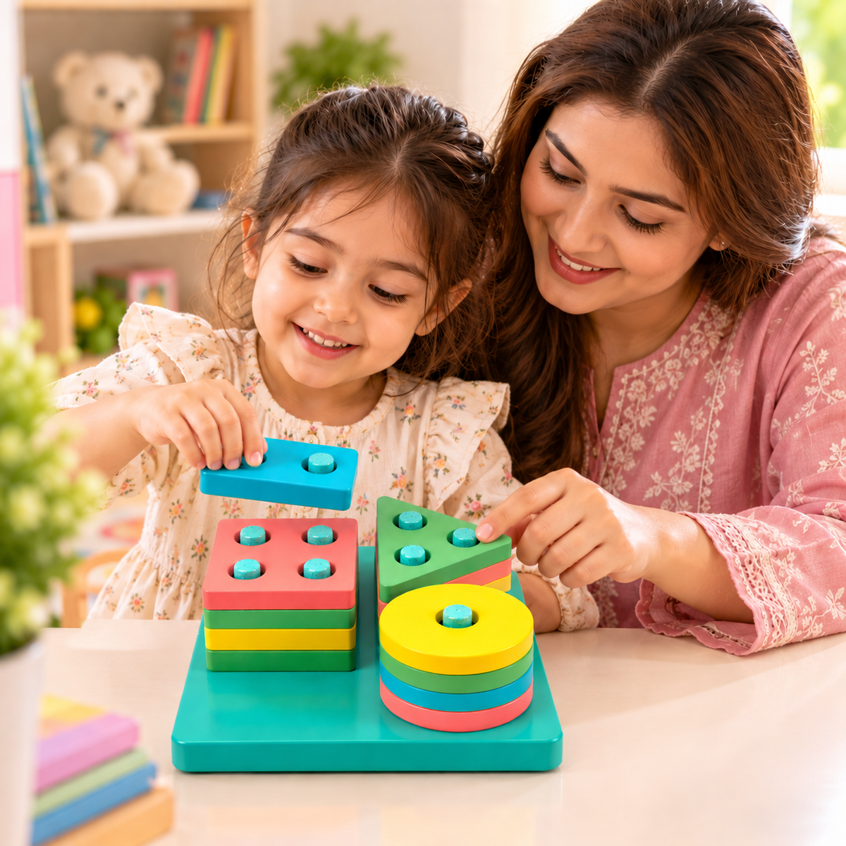 Wooden Geometric Stacking & Sorting Toy