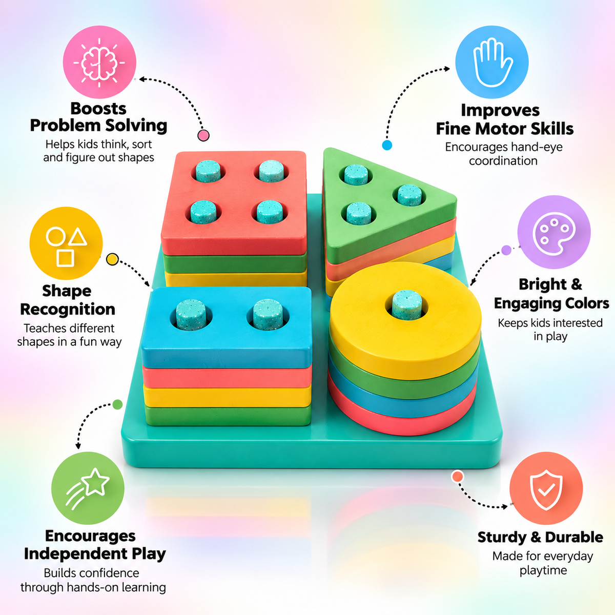 Wooden Geometric Stacking & Sorting Toy