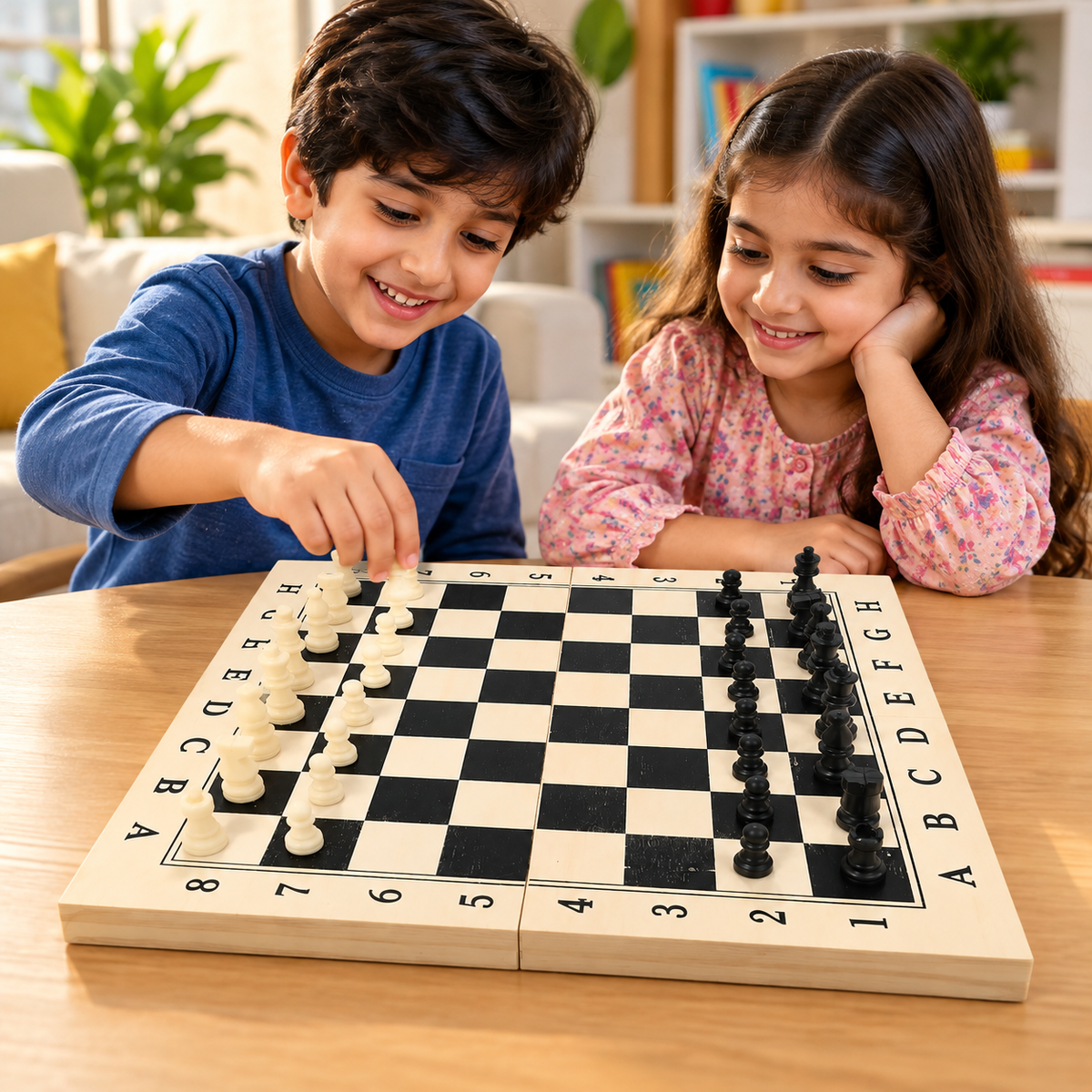 Wooden Chess Board Game Set for Kids & Beginners