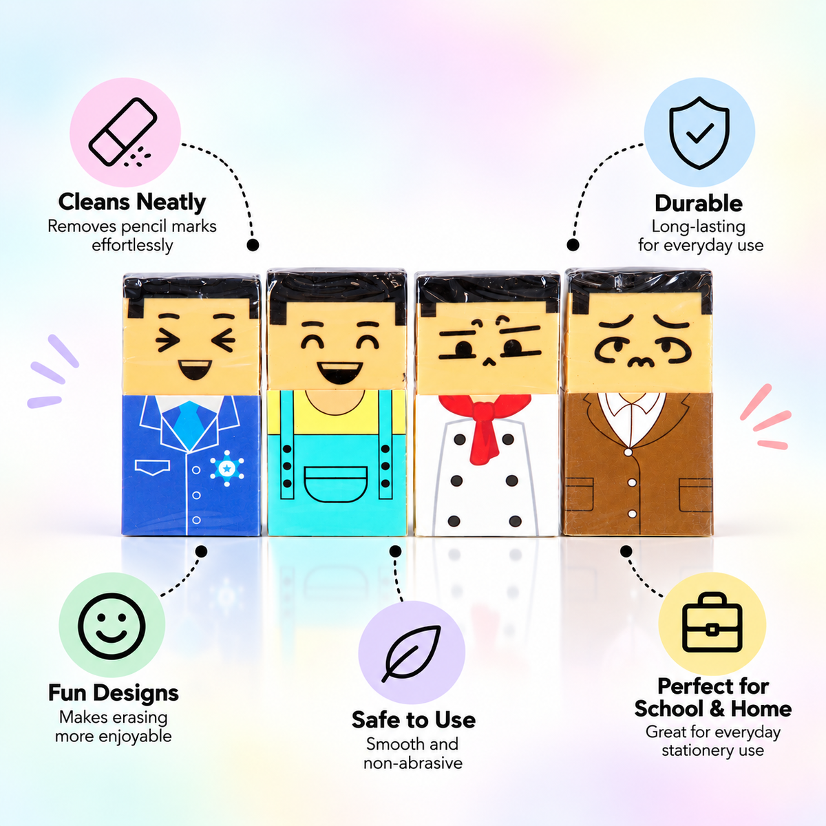 Character Erasers for Kids