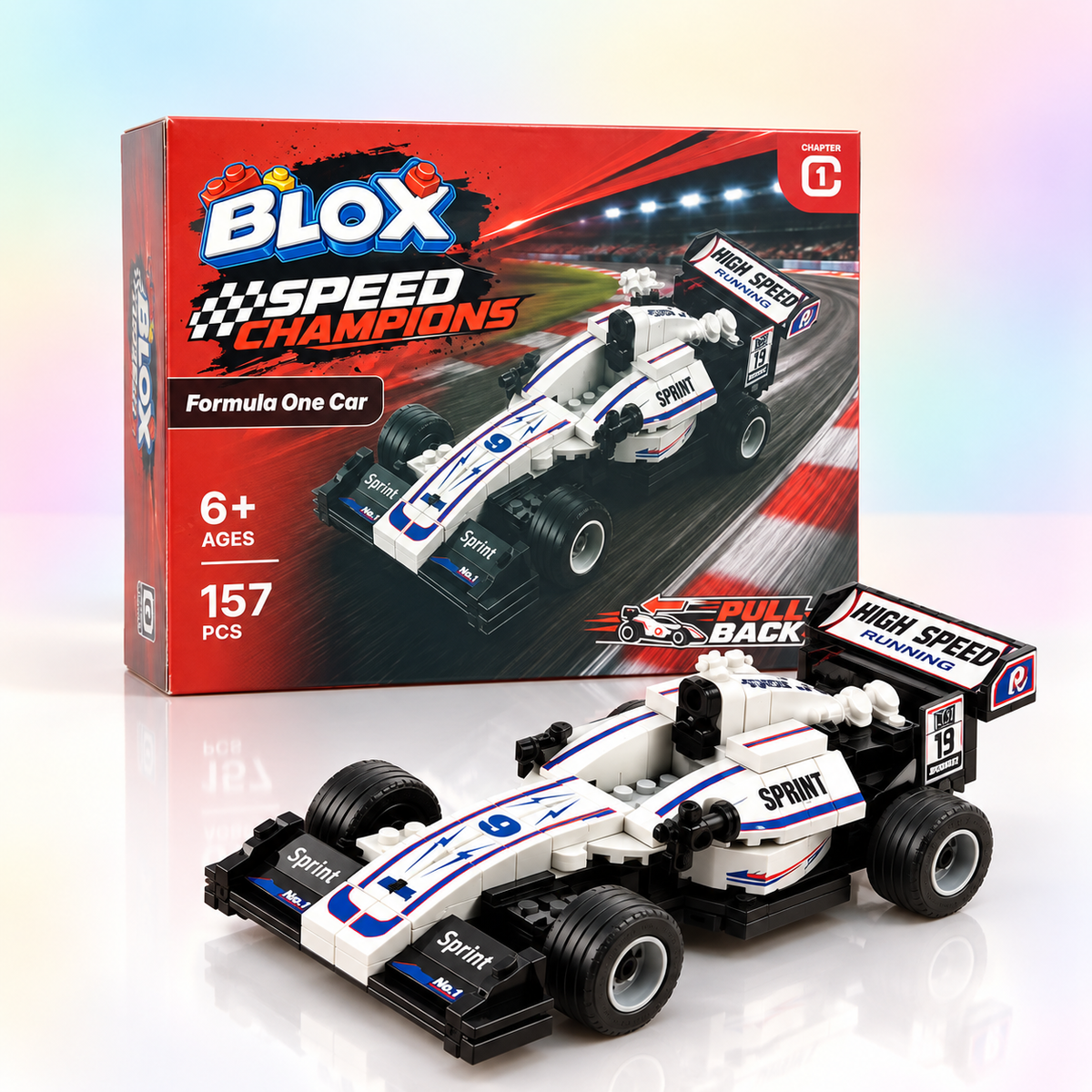 BLOX Speed Champions Formula One Car Building Blocks – 157 Pieces Pull-Back Racing Car