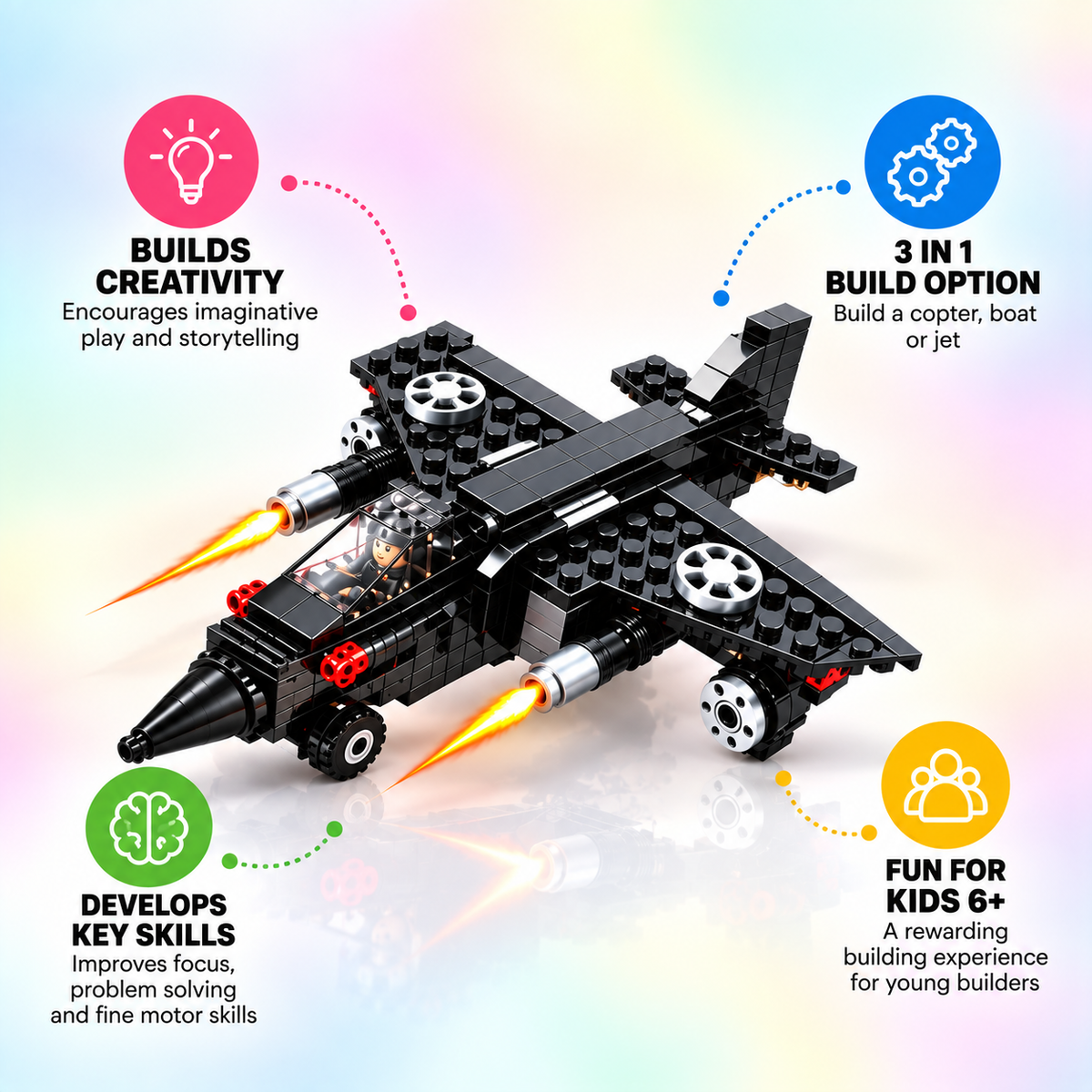 BLOX Action Force Police 3-in-1 Building Blocks Set